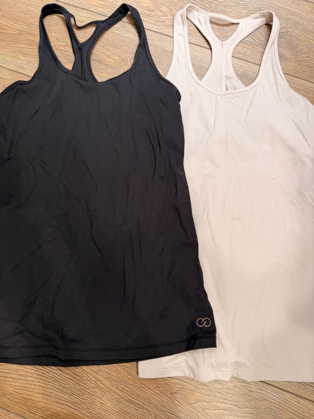 CALIA by Carrie Underwood Racerback Tank Tops in Black and Cream 0058